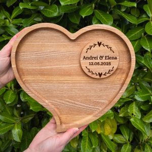 Platou “Inimă” Personalizat - Cadou pentru Nunta