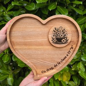 Platou “Inimă” Personalizat - Cadou pentru Învățătoare