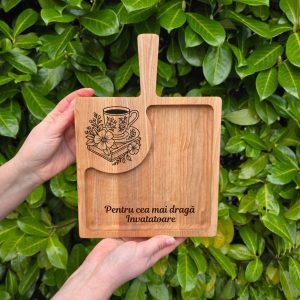 Platou Pătrat Personalizat cu Mâner - Cadou pentru  Învățătoare